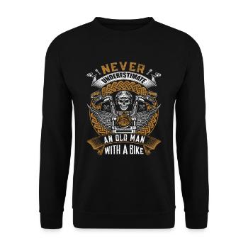 Motard Moto Vélo Rocker Chopper Motocycliste - Sweat-shirt Unisexe - noir - Devant - Alina (178cm) & Michal (187cm)