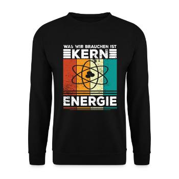 Atomenergie Kernkraft Kernenergie Atomkraftwerke - Unisex Pullover - Schwarz - Vorne - Alina (178cm) & Michal (187cm)