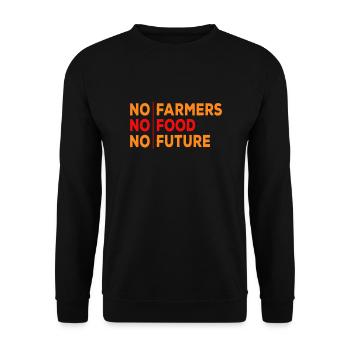 Bauern Protest Landwirtschaft Streik Demo - Unisex Pullover - Schwarz - Vorne - Alina (178cm) & Michal (187cm)