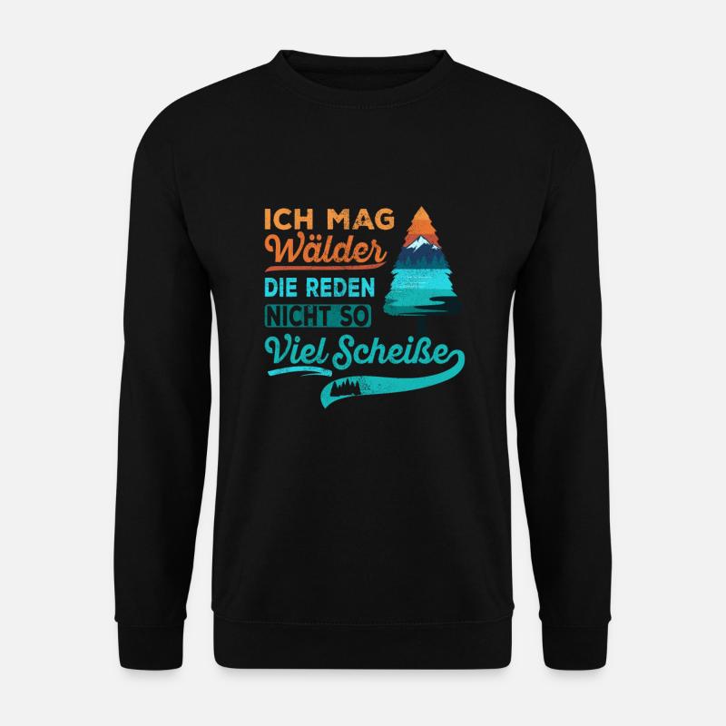 Wandern Wanderer Wald Berg Spaziergang - Unisex Pullover - Schwarz