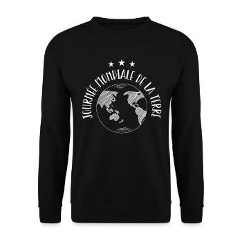 World Earth Day - Unisex Sweatshirt - black - Front - Alina (178cm) & Michal (187cm)