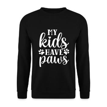 My Kids Have Paws - Unisex Pullover - Schwarz - Vorne - Alina (178cm) & Michal (187cm)