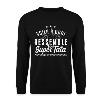 Voilà à quoi ressemble une super tata - Sweat-shirt Unisexe - noir - Devant - Alina (178cm) & Michal (187cm)