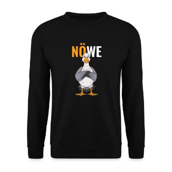 Die Nöwe Möwe Nö Norddeutschland - Unisex Pullover - Schwarz - Vorne - Alina (178cm) & Michal (187cm)