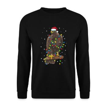 Adler Weihnachten Greifvogel Raubvogel Xmas - Unisex Pullover - Schwarz - Vorne - Alina (178cm) & Michal (187cm)