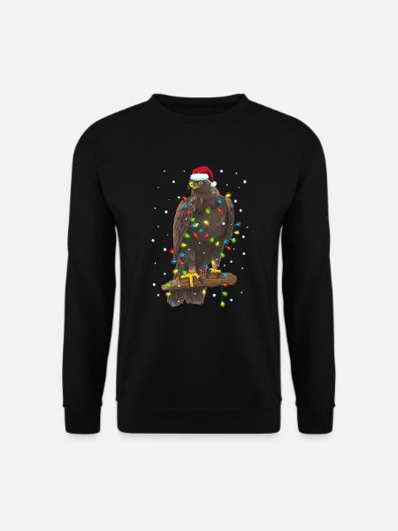 Adler Weihnachten Greifvogel Raubvogel Xmas - Unisex Pullover - Schwarz
