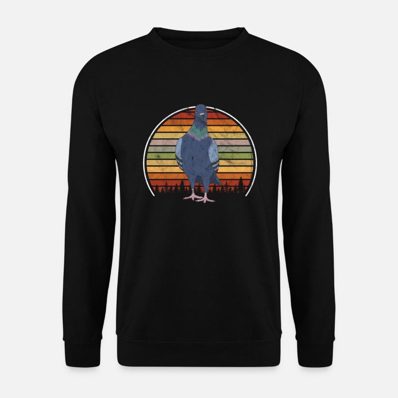 Vintage Tauben Retro Taube Vogel - Unisex Pullover - Schwarz