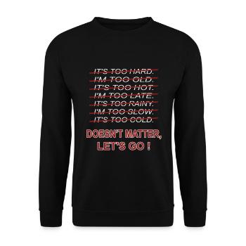 Motivation brings you success in sports - Unisex Sweatshirt - black - Front - Alina (178cm) & Michal (187cm)