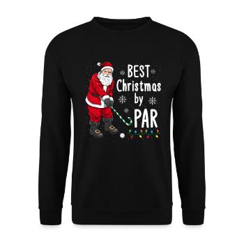 Golf Weihnachten Golfer Weihnachtsmann Golfen - Unisex Pullover - Schwarz - Vorne - Alina (178cm) & Michal (187cm)