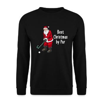 Golf Weihnachten Golfer Weihnachtsmann Golfen - Unisex Pullover - Schwarz - Vorne - Alina (178cm) & Michal (187cm)