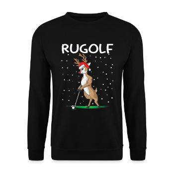 Golf Weihnachten Golfer Rentier Golfen Rugolf - Unisex Pullover - Schwarz - Vorne - Alina (178cm) & Michal (187cm)