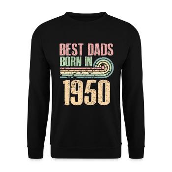 Die Besten Väter Sind 1950 Geboren, 73 Jahre Alt, - Unisex Pullover - Schwarz - Vorne - Alina (178cm) & Michal (187cm)