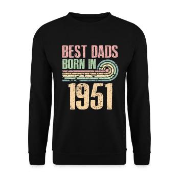 Die Besten Väter Sind 1951 Geboren, 72 Jahre Alt, - Unisex Pullover - Schwarz - Vorne - Alina (178cm) & Michal (187cm)