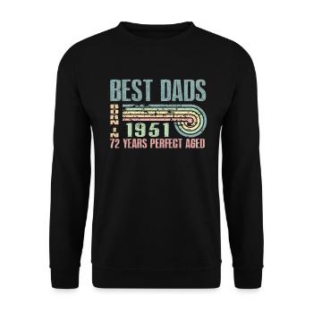 Die Besten Väter Sind 1951 Geboren, 72 Jahre Alt, - Unisex Pullover - Schwarz - Vorne - Alina (178cm) & Michal (187cm)