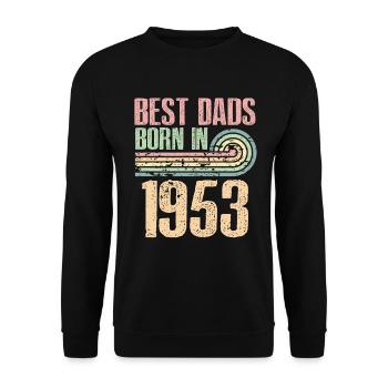 The best fathers were born in 1953, 70 years old, - Unisex Sweatshirt - black - Front - Alina (178cm) & Michal (187cm)