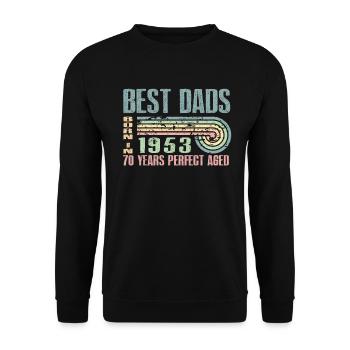 The best fathers were born in 1953, 70 years old, - Unisex Sweatshirt - black - Front - Alina (178cm) & Michal (187cm)