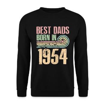 Die Besten Väter Sind 1954 Geboren, 69 Jahre Alt, - Unisex Pullover - Schwarz - Vorne - Alina (178cm) & Michal (187cm)