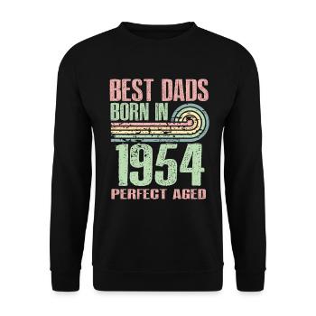 Die Besten Väter Sind 1954 Geboren, 69 Jahre Alt, - Unisex Pullover - Schwarz - Vorne - Alina (178cm) & Michal (187cm)
