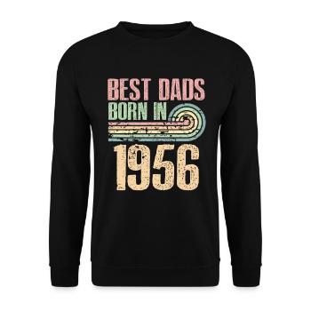 Die Besten Väter Sind 1956 Geboren, 67 Jahre Alt, - Unisex Pullover - Schwarz - Vorne - Alina (178cm) & Michal (187cm)