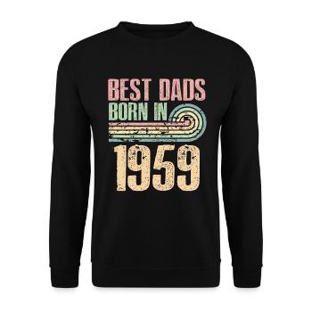 Die Besten Väter Sind 1959 Geboren, 64 Jahre Alt, - Unisex Pullover - Schwarz - Vorne - Alina (178cm) & Michal (187cm)