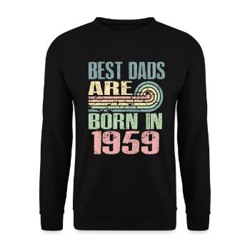 Die Besten Väter Sind 1959 Geboren, 64 Jahre Alt, - Unisex Pullover - Schwarz - Vorne - Alina (178cm) & Michal (187cm)