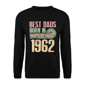 The best fathers were born in 1962, 61 years old, - Unisex Sweatshirt - black - Front - Alina (178cm) & Michal (187cm)