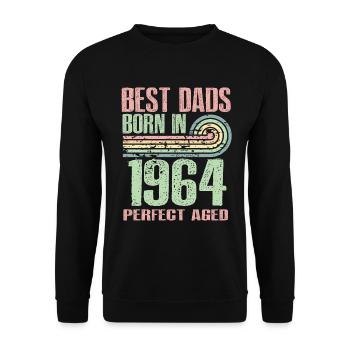The best fathers were born in 1964, 59 years old, - Unisex Sweatshirt - black - Front - Alina (178cm) & Michal (187cm)
