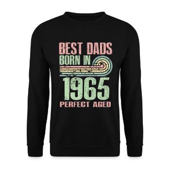 The best fathers were born in 1965, 58 years old, - Unisex Sweatshirt - black - Front - Alina (178cm) & Michal (187cm)
