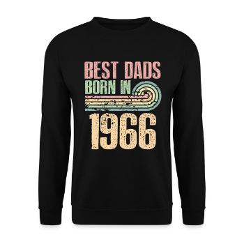 Die Besten Väter Sind 1966 Geboren, 57 Jahre Alt, - Unisex Pullover - Schwarz - Vorne - Alina (178cm) & Michal (187cm)