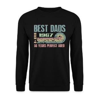 The best fathers were born in 1967, 56 years old, - Unisex Sweatshirt - black - Front - Alina (178cm) & Michal (187cm)