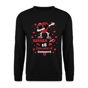Dabbing Heart Breaker Drôle Messieurs Enfants Garçons - Sweat-shirt Unisexe - noir - Devant - Alina (178cm) & Michal (187cm)