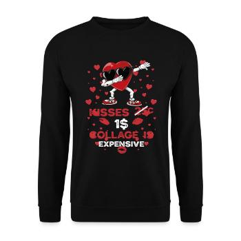 Dabbing Heart Breaker Drôle Messieurs Enfants Garçons - Sweat-shirt Unisexe - noir - Devant - Alina (178cm) & Michal (187cm)