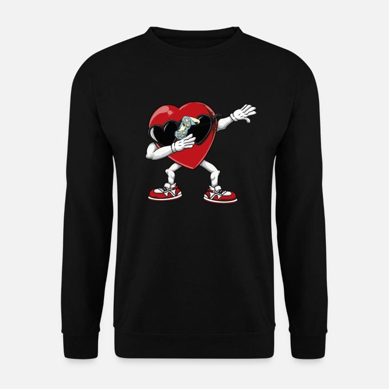 Dabbing Heart Breaker Lustige Herren Kinder Jungen - Unisex Pullover - Schwarz