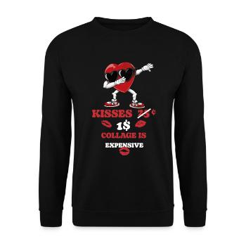 Dabbing Heart Breaker Drôle Messieurs Enfants Garçons - Sweat-shirt Unisexe - noir - Devant - Alina (178cm) & Michal (187cm)