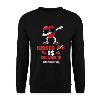 Dabbing Heart Breaker Drôle Messieurs Enfants Garçons - Sweat-shirt Unisexe - noir - Devant - Alina (178cm) & Michal (187cm)