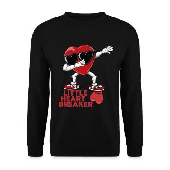Dabbing Heart Breaker Drôle Messieurs Enfants Garçons - Sweat-shirt Unisexe - noir - Devant - Alina (178cm) & Michal (187cm)