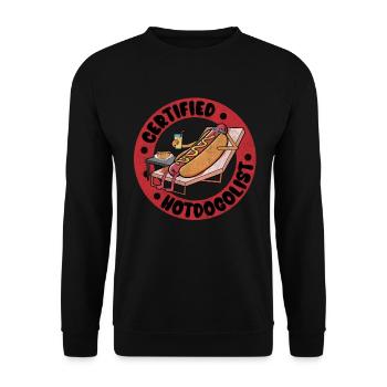 Cool Hot Dog Design for Men Women Boys Sausage - Unisex Sweatshirt - black - Front - Alina (178cm) & Michal (187cm)