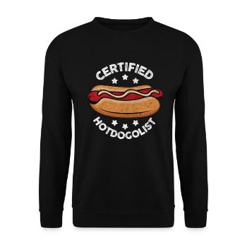 Cool Hot Dog Design for Men Women Boys Sausage - Unisex Sweatshirt - black - Front - Alina (178cm) & Michal (187cm)