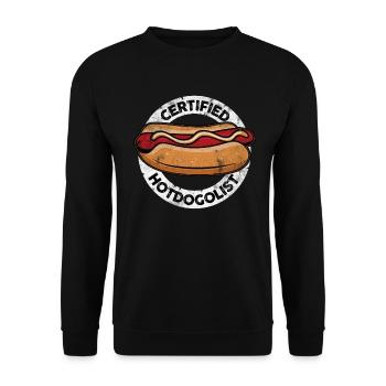 Cool Hot Dog Design for Men Women Boys Sausage - Unisex Sweatshirt - black - Front - Alina (178cm) & Michal (187cm)