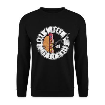 Cool hot dog design for men, women, boys, - Unisex Sweatshirt - black - Front - Alina (178cm) & Michal (187cm)