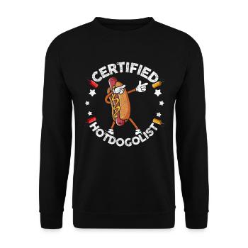 Cool Hot Dog Design for Men Women Boys Sausage - Unisex Sweatshirt - black - Front - Alina (178cm) & Michal (187cm)