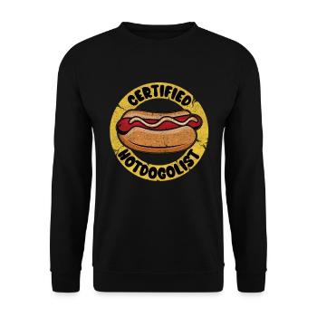 Cool Hot Dog Design for Men Women Boys Sausage - Unisex Sweatshirt - black - Front - Alina (178cm) & Michal (187cm)