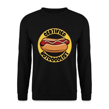 Cool Hot Dog Design for Men Women Boys Sausage - Unisex Sweatshirt - black - Front - Alina (178cm) & Michal (187cm)