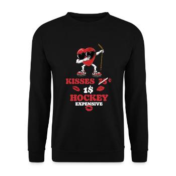 Dabbing heart with ice hockey funniers - Unisex Sweatshirt - black - Front - Alina (178cm) & Michal (187cm)