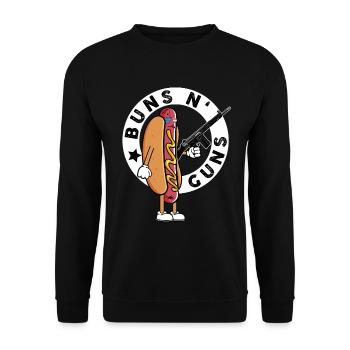 Conception de hot-dog cool pour hommes, femmes, garçons - Sweat-shirt Unisexe - noir - Devant - Alina (178cm) & Michal (187cm)