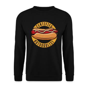 Conception de hot-dog cool pour hommes, femmes, garçons - Sweat-shirt Unisexe - noir - Devant - Alina (178cm) & Michal (187cm)