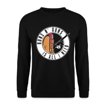 Conception de hot-dog cool pour hommes, femmes, garçons - Sweat-shirt Unisexe - noir - Devant - Alina (178cm) & Michal (187cm)