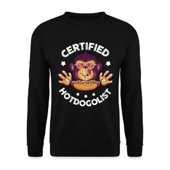 Cool hot dog design for men, women, boys, - Unisex Sweatshirt - black - Front - Alina (178cm) & Michal (187cm)