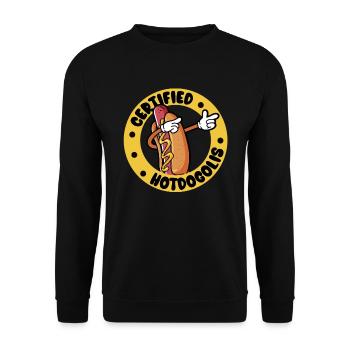Cool Hot Dog Design for Men Women Boys Sausage - Unisex Sweatshirt - black - Front - Alina (178cm) & Michal (187cm)