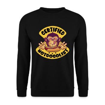 Cool Hot Dog Design for Men Women Boys Sausage - Unisex Sweatshirt - black - Front - Alina (178cm) & Michal (187cm)